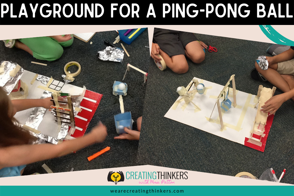an image of two student projects of a ping pong playground