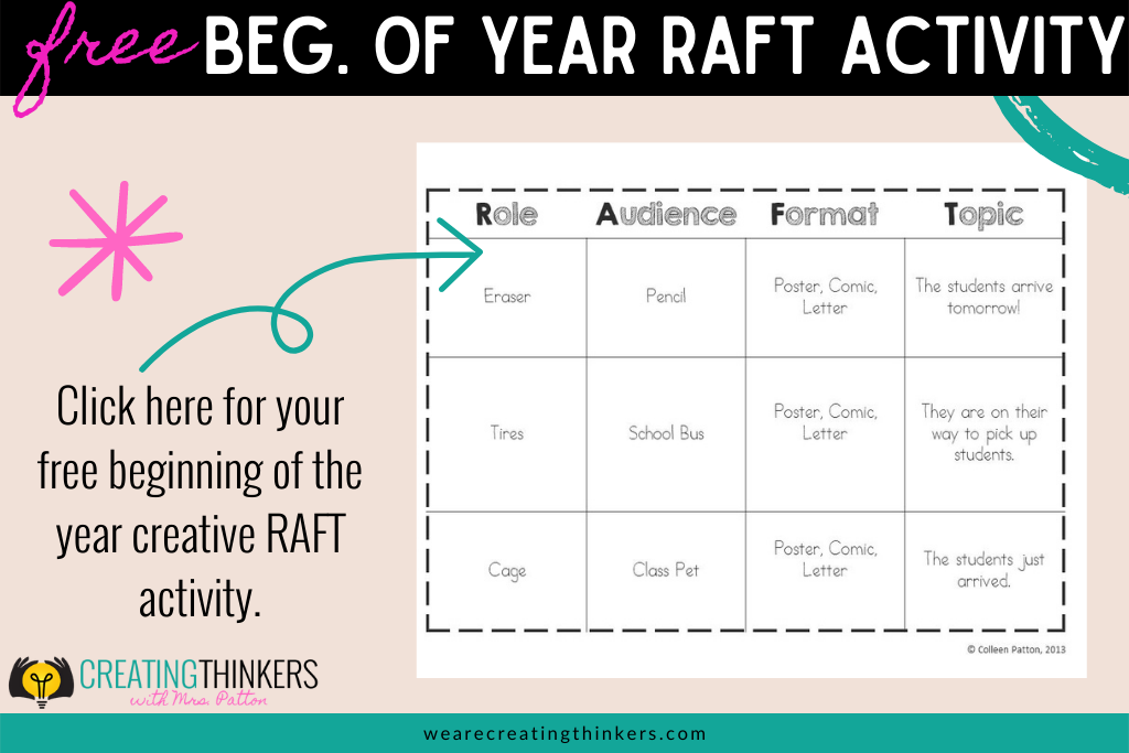 Image of free beginning of the year RAFT activity